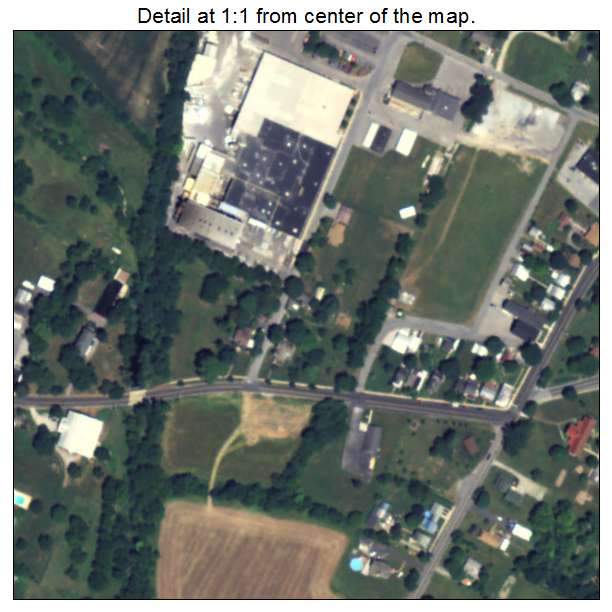 Wellsville, Pennsylvania aerial imagery detail