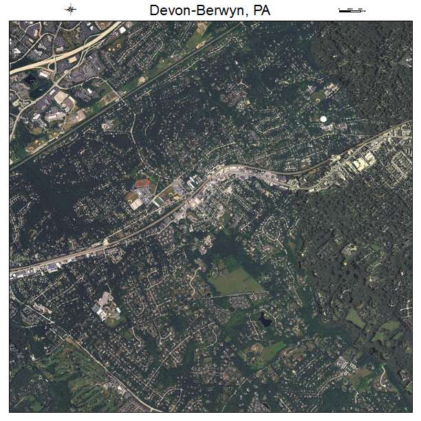 Devon Berwyn, PA air photo map