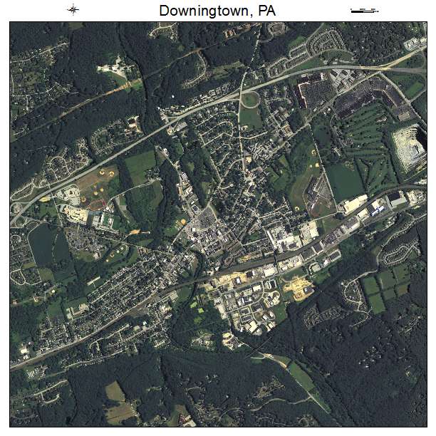 Downingtown, PA air photo map