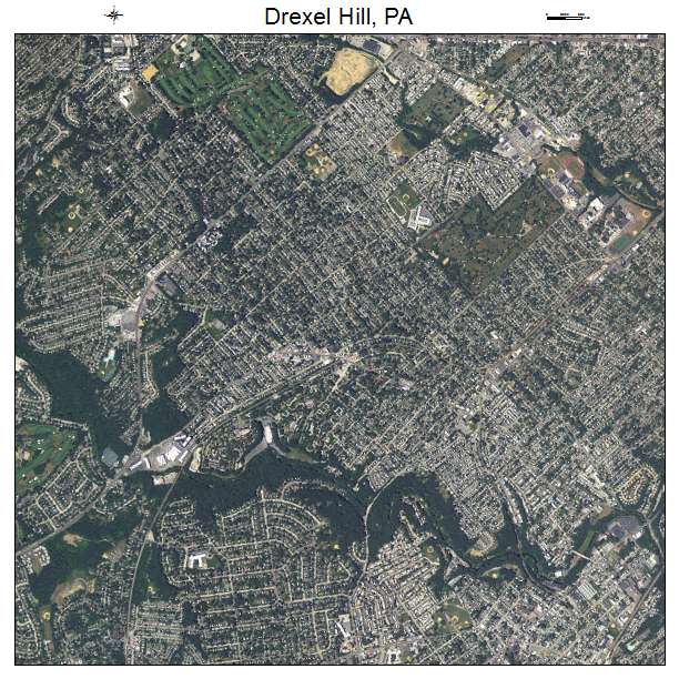 Drexel Hill, PA air photo map
