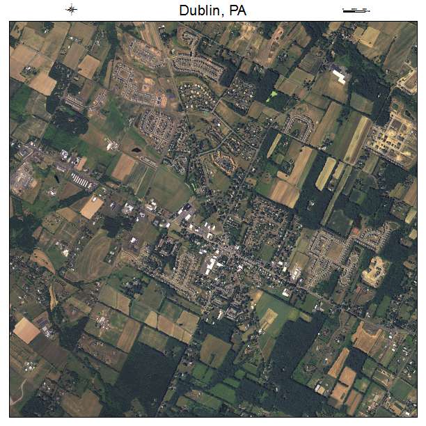 Dublin, PA air photo map