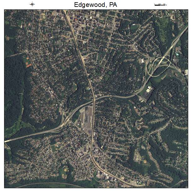 Edgewood, PA air photo map