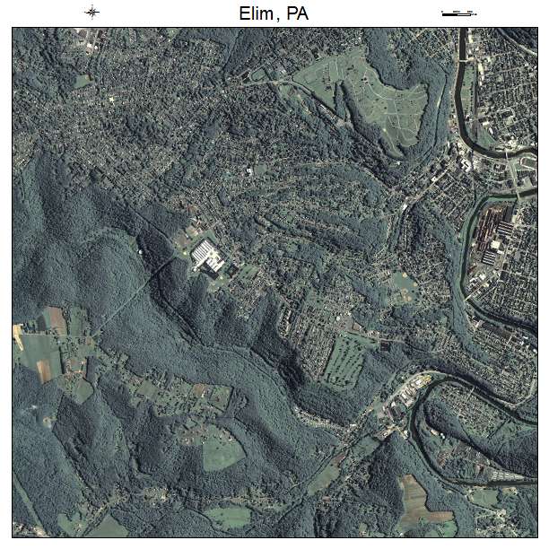 Elim, PA air photo map