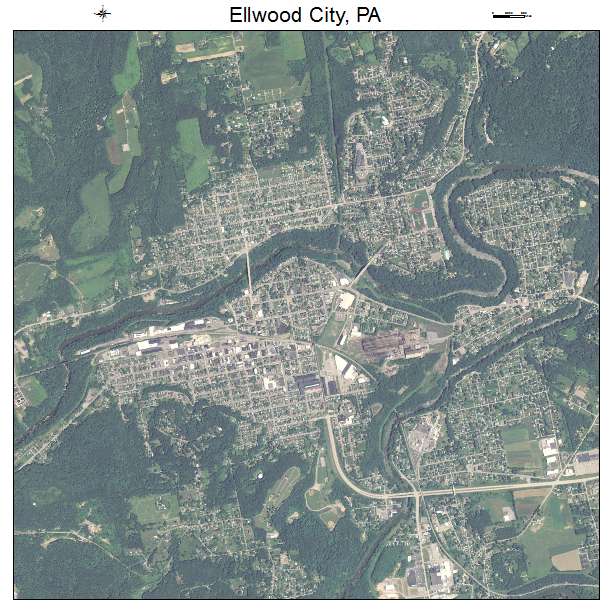 Ellwood City, PA air photo map
