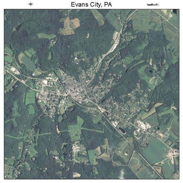 Evans City, PA air photo map