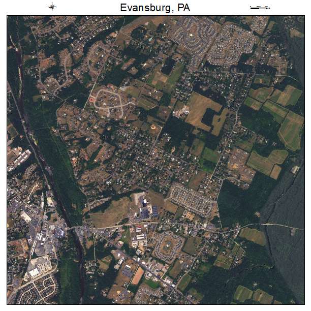 Evansburg, PA air photo map