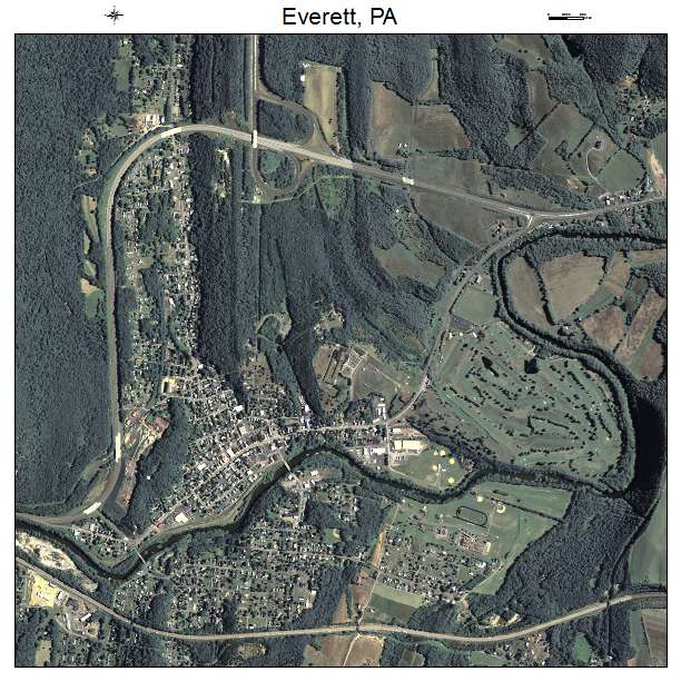 Everett, PA air photo map