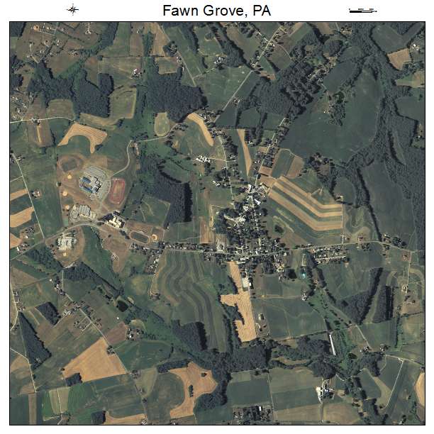 Fawn Grove, PA air photo map
