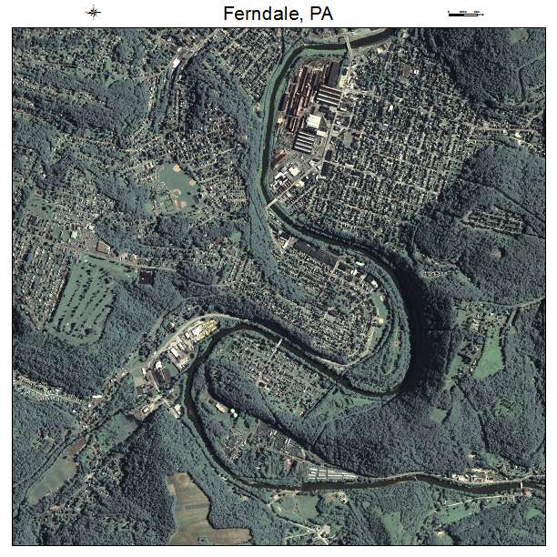 Ferndale, PA air photo map