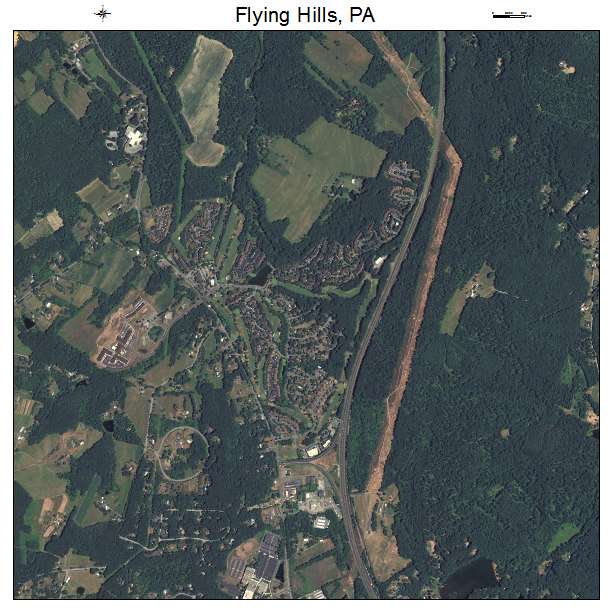 Flying Hills, PA air photo map