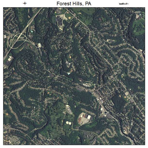 Forest Hills, PA air photo map