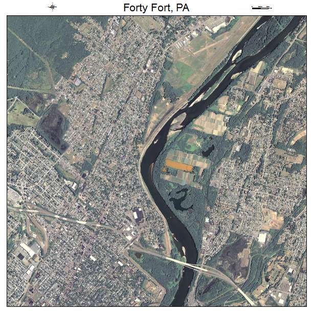 Forty Fort, PA air photo map