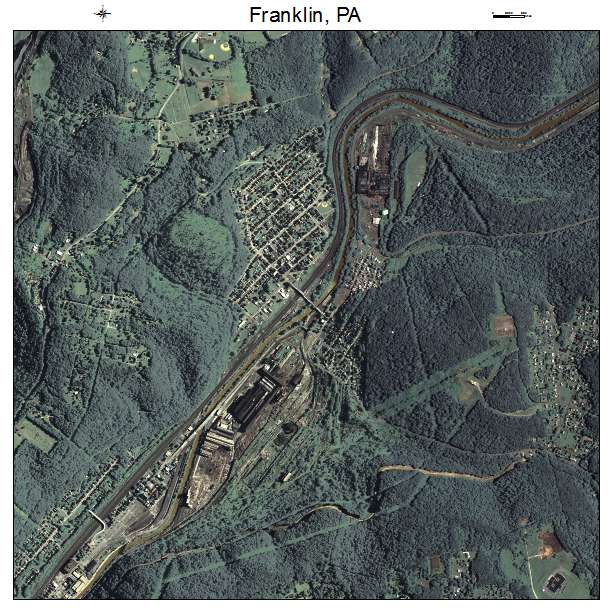 Franklin, PA air photo map