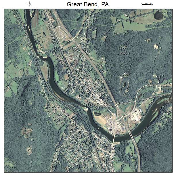 Great Bend, PA air photo map