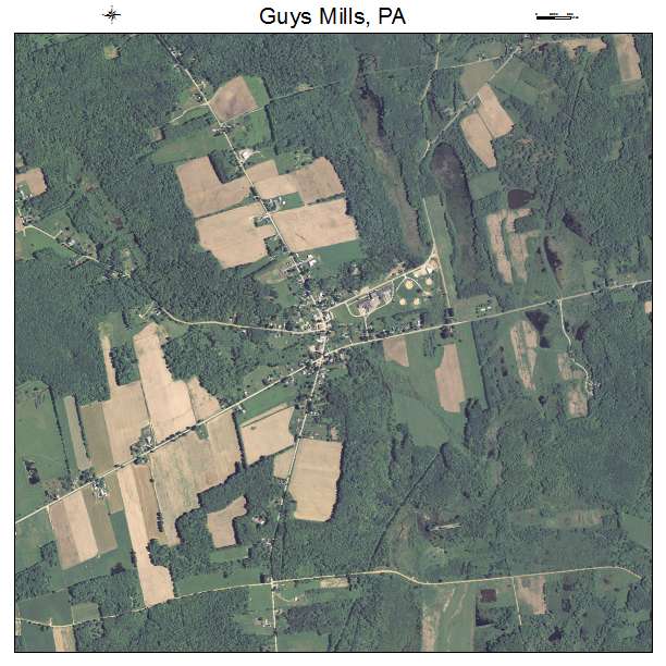 Guys Mills, PA air photo map