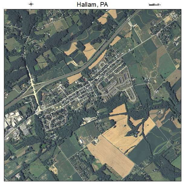 Hallam, PA air photo map