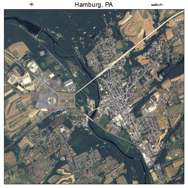Hamburg, PA air photo map