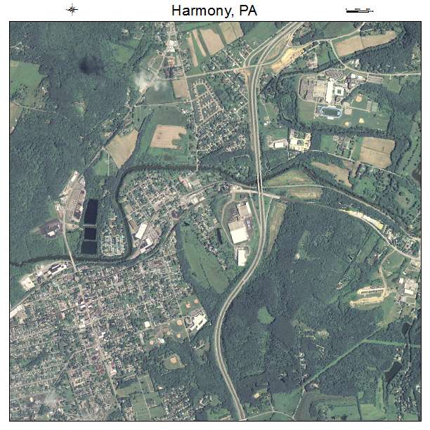 Harmony, PA air photo map