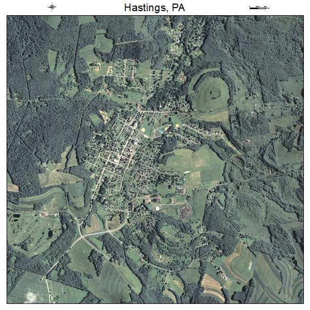 Hastings, PA air photo map