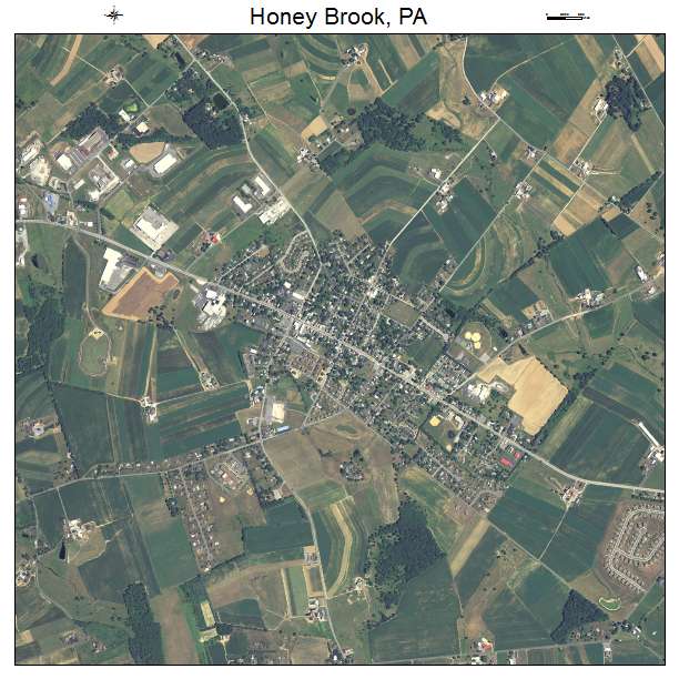 Honey Brook, PA air photo map