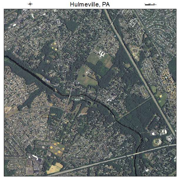 Hulmeville, PA air photo map