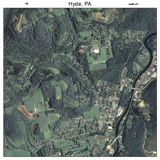 Hyde, PA air photo map