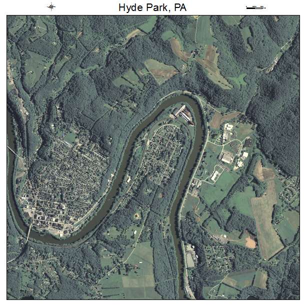 Hyde Park, PA air photo map
