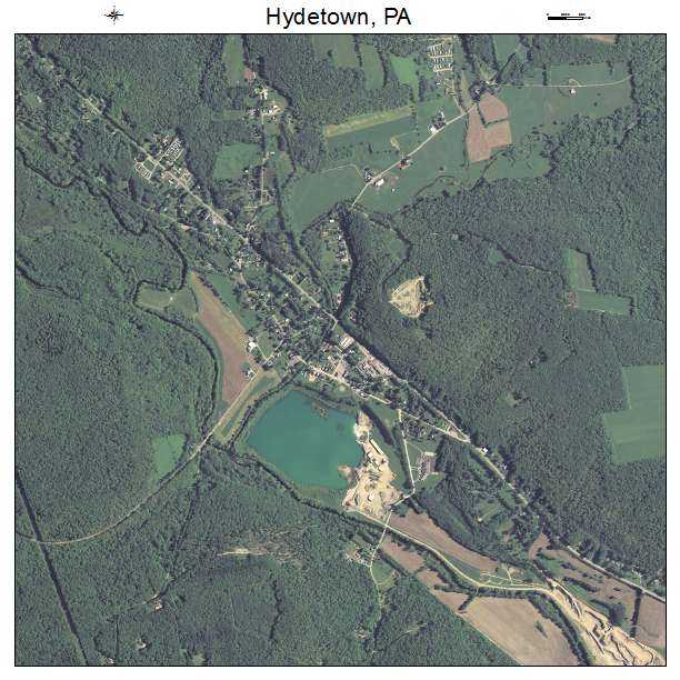 Hydetown, PA air photo map