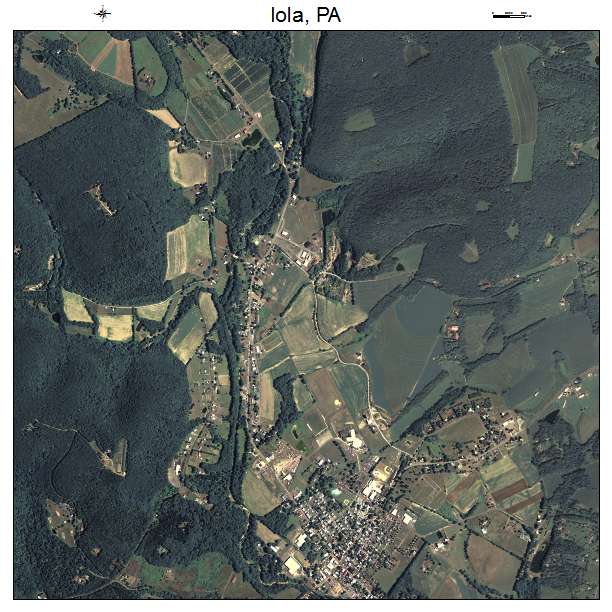 Iola, PA air photo map