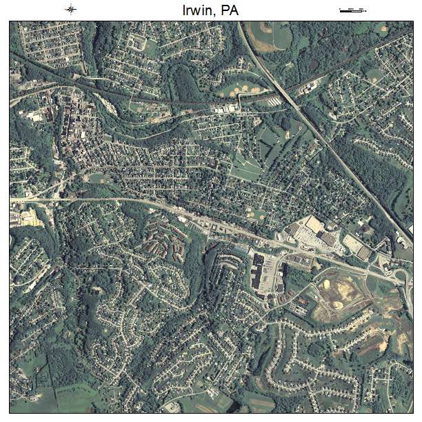 Irwin, PA air photo map
