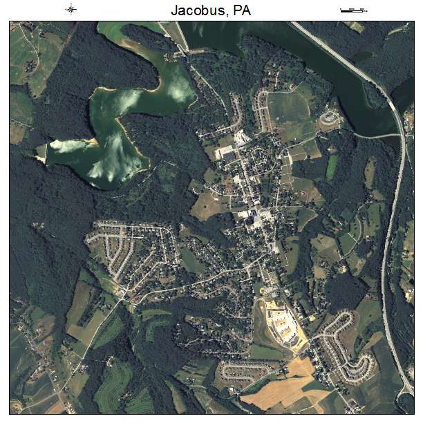 Jacobus, PA air photo map