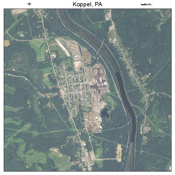 Koppel, PA air photo map