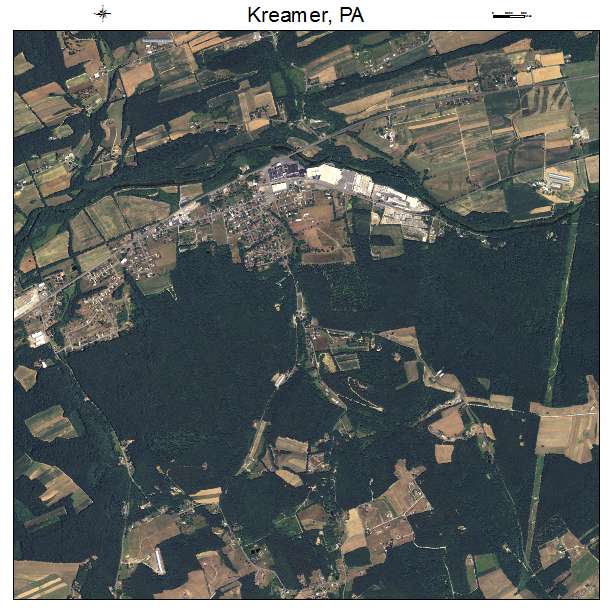 Kreamer, PA air photo map