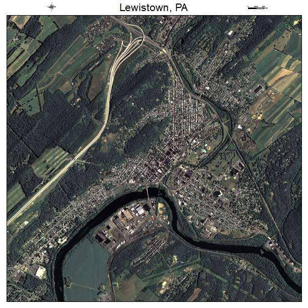 Lewistown, PA air photo map