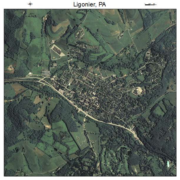 Ligonier, PA air photo map