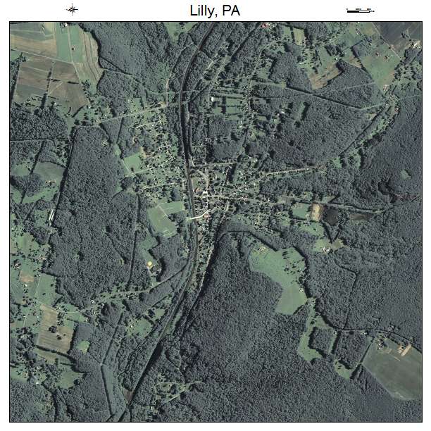 Lilly, PA air photo map