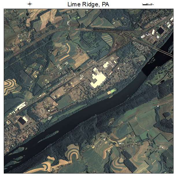 Lime Ridge, PA air photo map