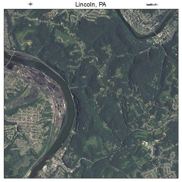 Lincoln, PA air photo map