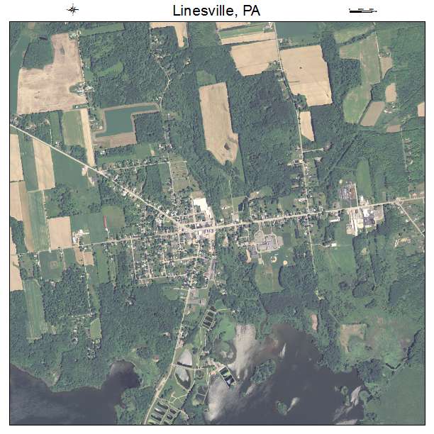 Linesville, PA air photo map