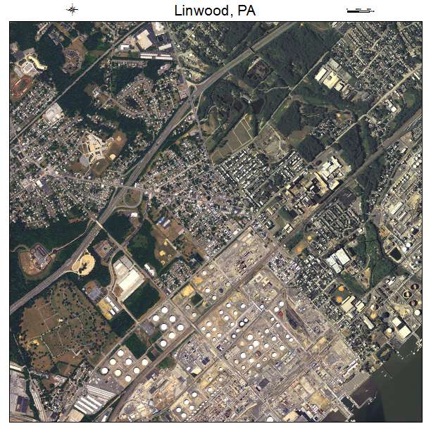Linwood, PA air photo map