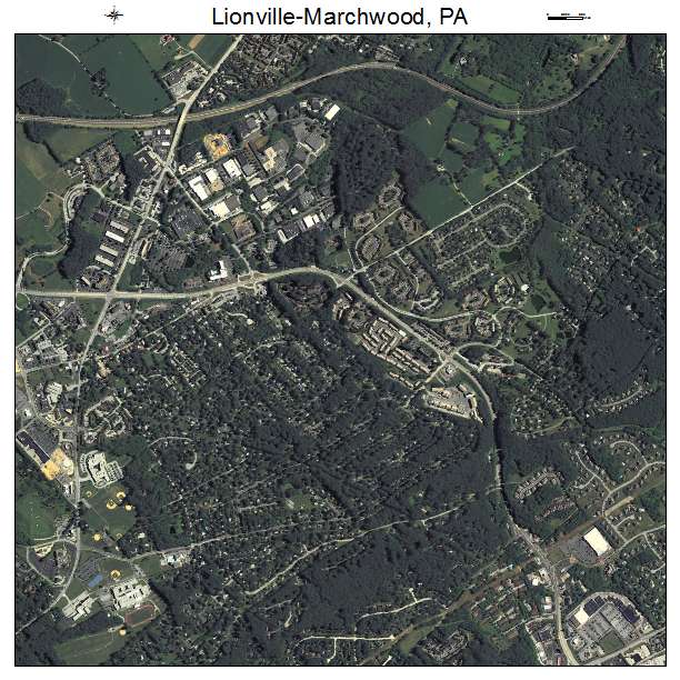 Lionville Marchwood, PA air photo map
