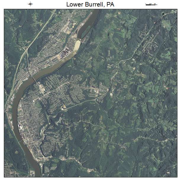 Lower Burrell, PA air photo map