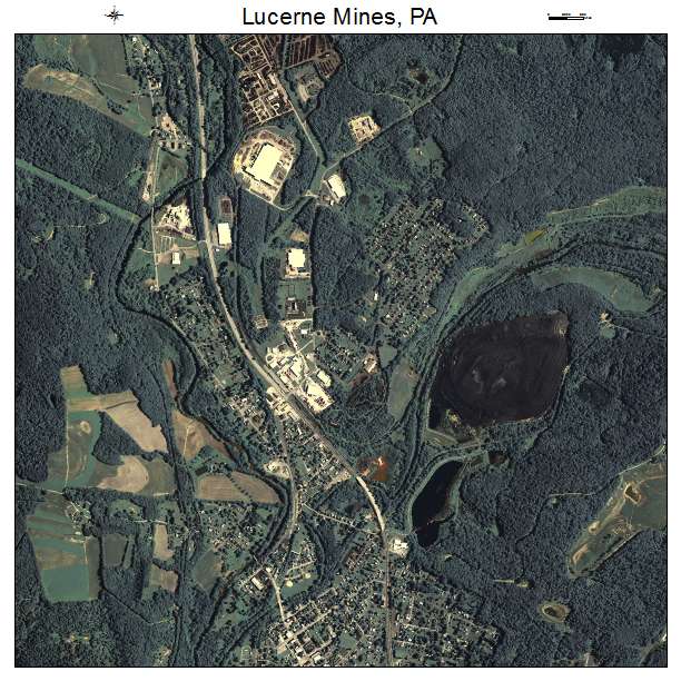 Lucerne Mines, PA air photo map