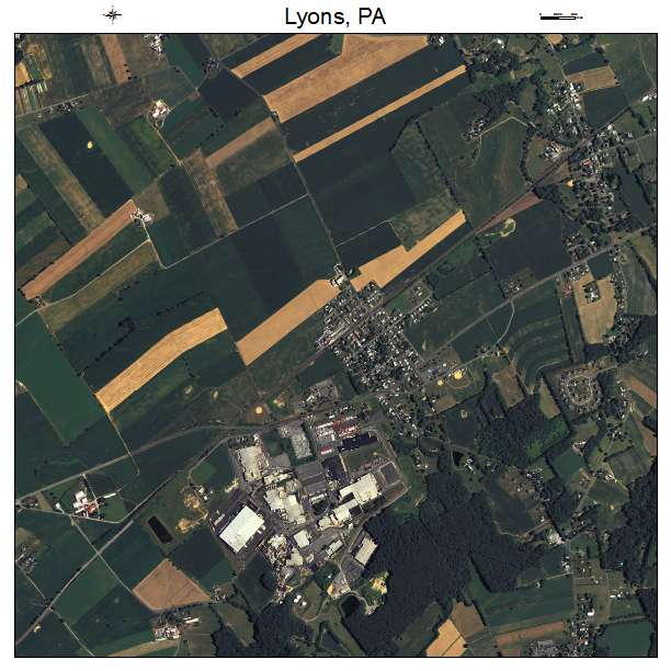 Lyons, PA air photo map