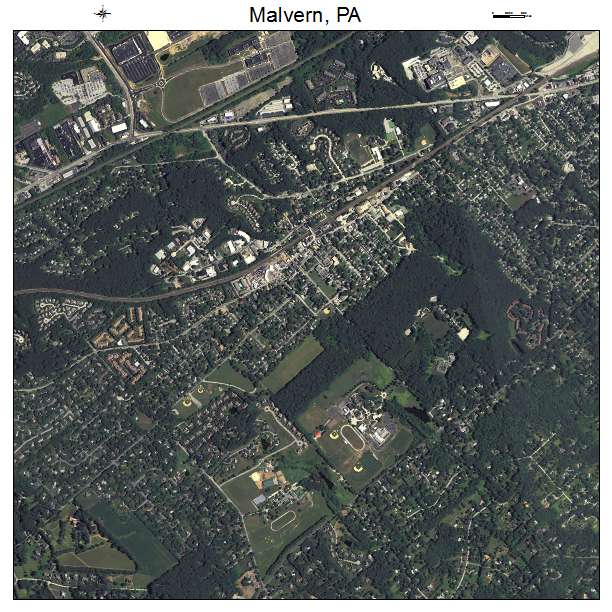 Malvern, PA air photo map