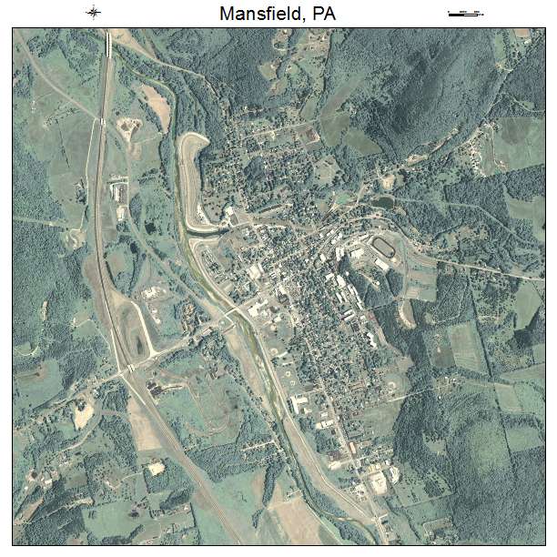 Mansfield, PA air photo map