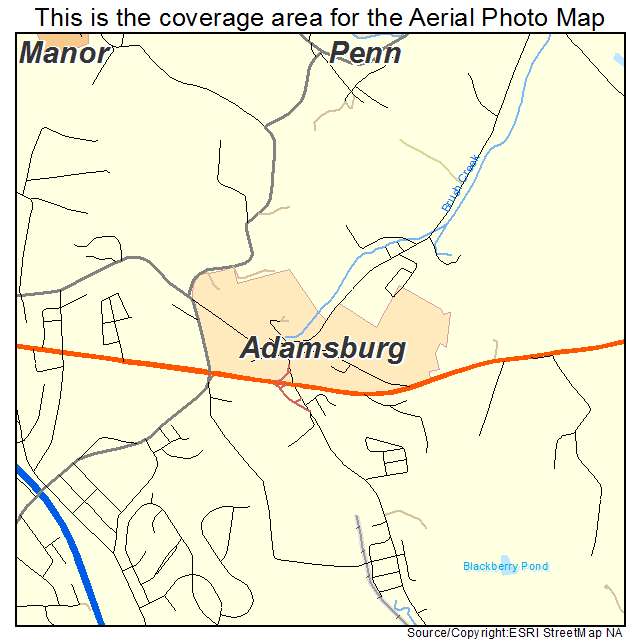 Adamsburg, PA location map 