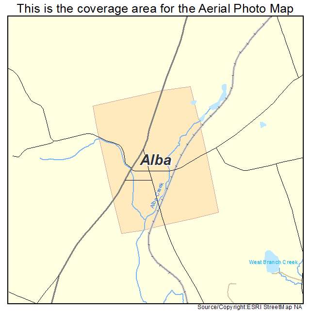 Alba, PA location map 