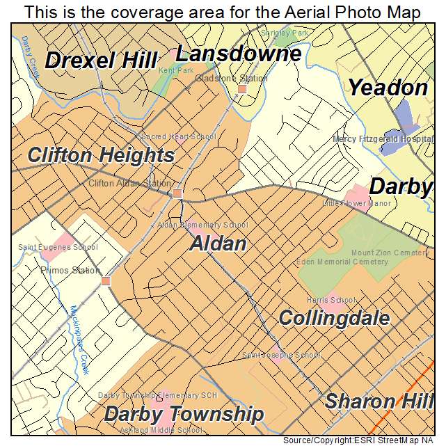 Aldan, PA location map 