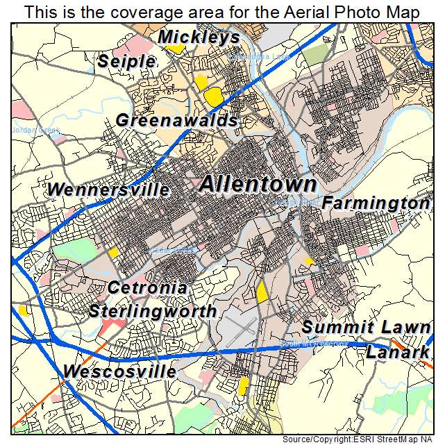 Allentown, PA location map 